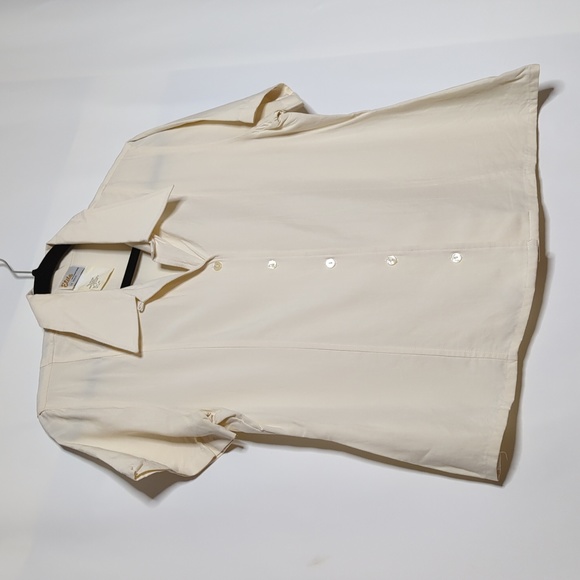 Vintage Elite International 100% silk short sleeve button down top - Picture 1 of 12